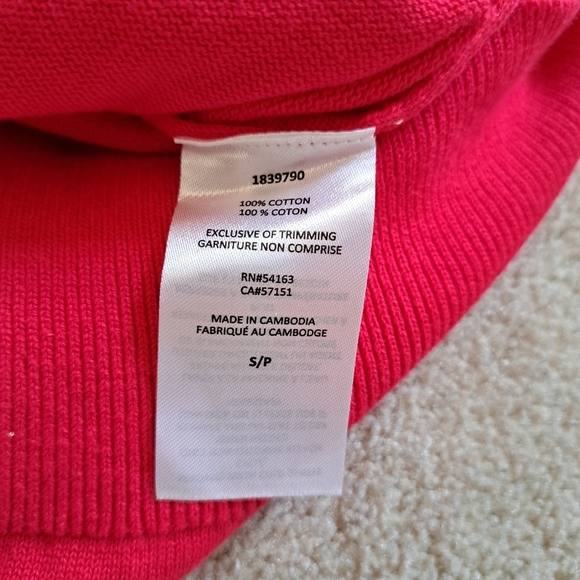 Calvin Klein Jeans V-Neck Sweater Women's Small Pink Cotton Knit Top NWT - Picture 9 of 10